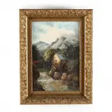 Old Mill, Torrent Walk, Dolgelley, N. Wales by M. R. Green, Oil on canvas, sold Jun 2020