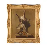 Hunt Trophy of Rabbit & Fowl by William H. Machen, Oil on canvas, sold Jun 2020
