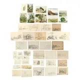 Collection of Sketches and Watercolors by Aaron Draper Shattuck, (10) watercolors on paper, sold Jun 2020
