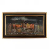 Vieux Port at Night, Marseille by Eric Gibberd, Oil on board, sold Jun 2020