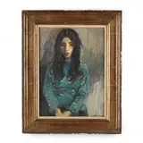 Model in Blue Jersey by Raphael Soyer, Oil on canvas, sold Jun 2020