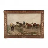 The Horse Sellers by Theodor Breitwieser, Oil on canvas, sold Jun 2020