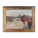Breton Fishermen by Max Silbert, Oil on canvas, sold Jun 2020