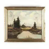 Mountain Landscape by Ludwig Wiedenmann, Oil on canvas, sold May 2020
