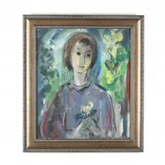 Portrait of a Girl by Marion Huse, Oil on canvas, sold May 2020