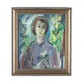 Portrait of a Girl by Marion Huse, Oil on canvas, sold May 2020