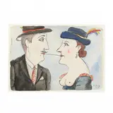 Couple by Benjamin Levy, Ink and watercolor on paper, sold May 2020
