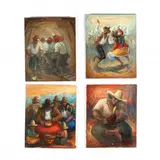 Four Original Figural Paintings by Roger Vejarano, Oil on canvas, sold May 2020