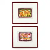 Two Original Painting by Carolyn Ellerbe Collier, Mixed media on paper, sold May 2020