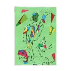 L'Acrobat Vert (The Green Acrobat) by Marc Chagall, Lithograph in colors, sold May 2020