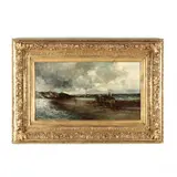 Gathering Seaweed by Tomson Laing, Oil on canvas (lined), sold May 2020