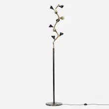 Floor lamp, model 1034 by Gino Sarfatti, 1946-51, brass, enameled aluminum, marble, sold Mar 2022