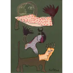 Woman with Animals by José Fúster, 2003, mixed media, sold Jul 2026