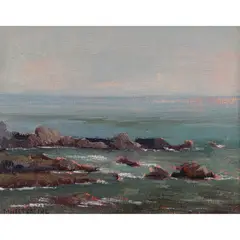 Untitled (Coastal Rocks) by Dennis Westerling, 2002, oil on canvas, sold Aug 2026