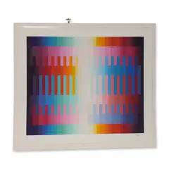 Untitled by Yaacov Agam, serigraph on paper titled Magic Rainbow II, sold Aug 2026