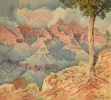 Grand Canyon by Gunnar Widforss, 1927, watercolor on paper, sold Nov 2024