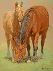 Staying Close by Wayne Baize, oil on canvas, sold Nov 2025
