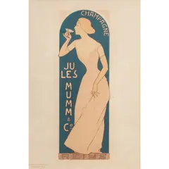 Jules Mumm Champagne Poster by Maurice Réalier-Dumas, lithograph, sold Aug 2026