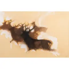 Untitled (Deer) by Rien Poortvliet, 1965, watercolor, sold Aug 2026