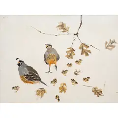 Valley Quail and Young #1 by Bryan Wilson, 1967, oil on canvas, sold Aug 2026