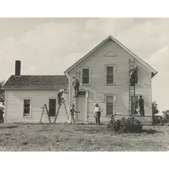 Untitled (Painting a House) by Dorothea Lange, gelatin silver print, sold Aug 2026