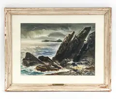 Untitled by Syd Browne, Large watercolor, sold Mar 2022