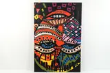 Untitled by Roland Roberge, Abstract inkjet print on canvas, overpainted with acrylic paints, sold Mar 2022