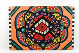 Untitled by Roland Roberge, Abstract inkjet print on canvas, overpainted with acrylic paints, sold Mar 2022