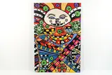 Untitled by Roland Roberge, Abstract inkjet print on canvas, overpainted with acrylic paints, sold Mar 2022
