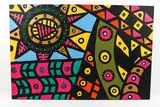 Untitled by Roland Roberge, Abstract inkjet print on canvas, overpainted with acrylic paints, sold Mar 2022
