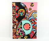 Untitled by Roland Roberge, Abstract inkjet print on canvas, overpainted with acrylic paints, sold Mar 2022