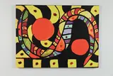 Untitled by Roland Roberge, Abstract inkjet print on canvas, overpainted with acrylic paints, sold Mar 2022