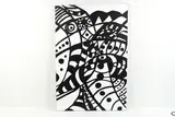 Untitled by Roland Roberge, Abstract inkjet print on canvas, overpainted with acrylic paints, sold Mar 2022