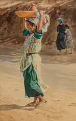 Woman by Ray Swanson, 1985, watercolor on paper, sold Nov 2025