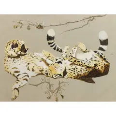 2 Cheetahs in the Sun by Bryan Wilson, 1974, oil on canvas, sold Aug 2026