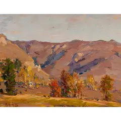 Untitled (Autumn in the Foothills) by Anna Althea Hills, oil on board, sold Aug 2026