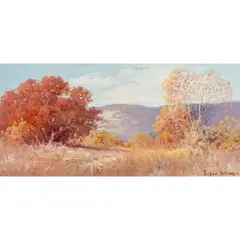 Texas Autumn by Porfirio Salinas, oil on board, sold Aug 2026