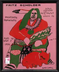 Janus Gallery Santa Fe Exhibition Poster by Fritz Scholder, 1970, serigraph, sold Aug 2026