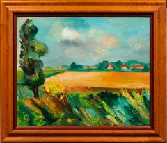 Untitled (Farmland) by Jean Toth, oil on canvas, sold Aug 2026