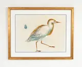 Untitled by Scott Kelley, Mixed media, cattle egret, sold May 2022