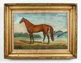Untitled by Dan W. Smith, Pastel racehorse portrait, offered May 2022