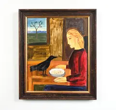 Outsider Art by Anthony Russo, Oil on paper, sold May 2022
