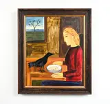Outsider Art by Anthony Russo, Oil on paper, sold May 2022