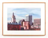 Untitled by Joan Boghossian, Watercolor cityscape, sold May 2022
