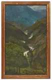 La vallée by Pietro Fragiacomo, Huile sur toile, sold Apr 2023