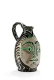 Femme du Barbu - 1953 10 juillet (AR # 193) by Pablo Picasso, Noir, beige, vert, patine grise, sold Nov 2023