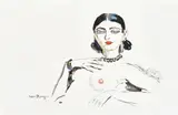 Odalisque by Kees van Dongen, 1957, Lithographie en couleurs, sold Nov 2023