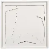 Concetto Spaziale - Teatrino (bianco) by Lucio Fontana, 1968, Sérigraphie sur relief de 4 cartons perforés, sold Nov 2023