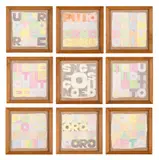 Nove Quadrati - 1979 - série complète by Alighiero Boetti, Suite de 9 pochoirs à l'aquarelle, en couleurs, sold Nov 2023