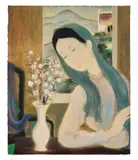 La rêverie by Le Pho, Gouache et encre sur soie, sold Dec 2023